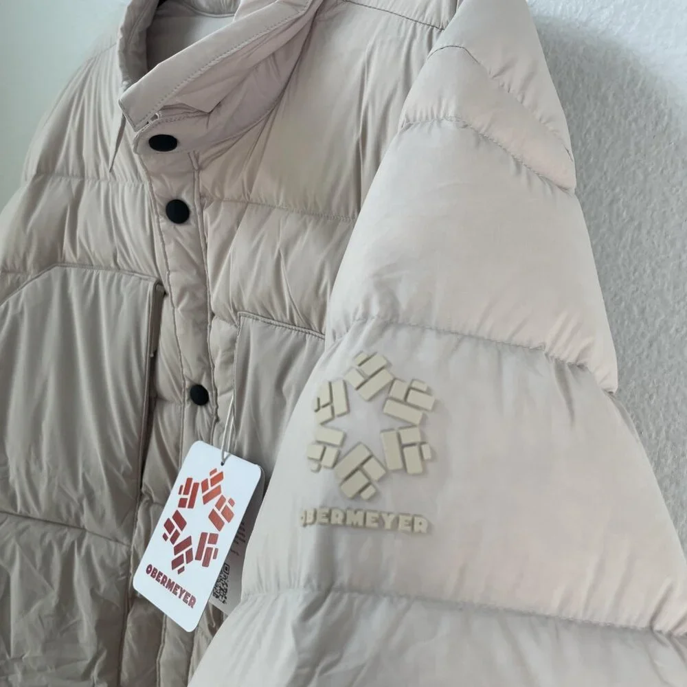 Obermeyer Explorer Down Shirt Jacket Mens XL Cement‎ Beige Off Grid Puffer NWT